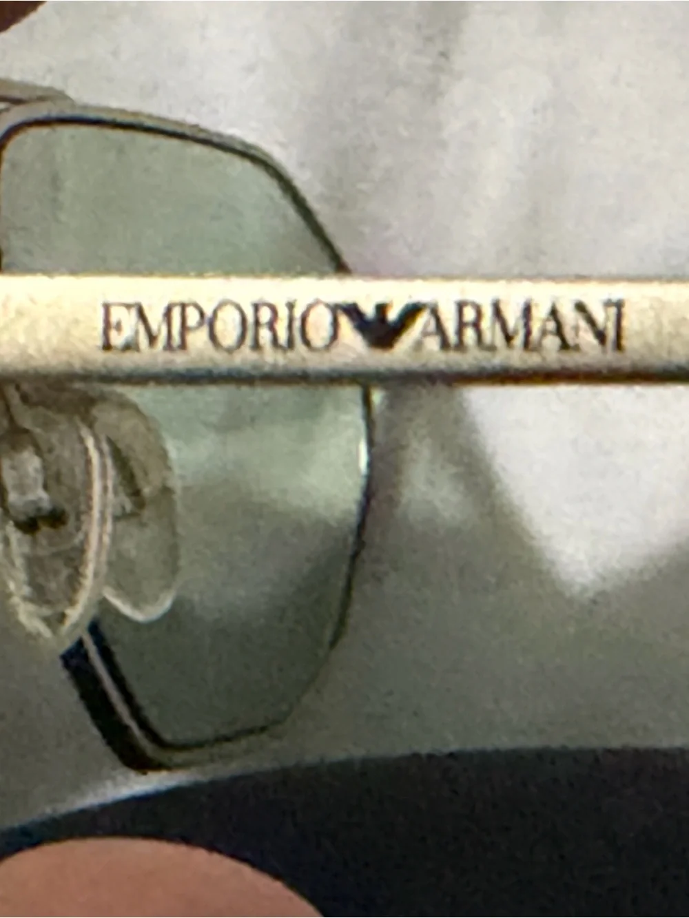 Gold Frame Aviator Sunglasses with Light Green Lenses// Emporio Giorgio Armani.
